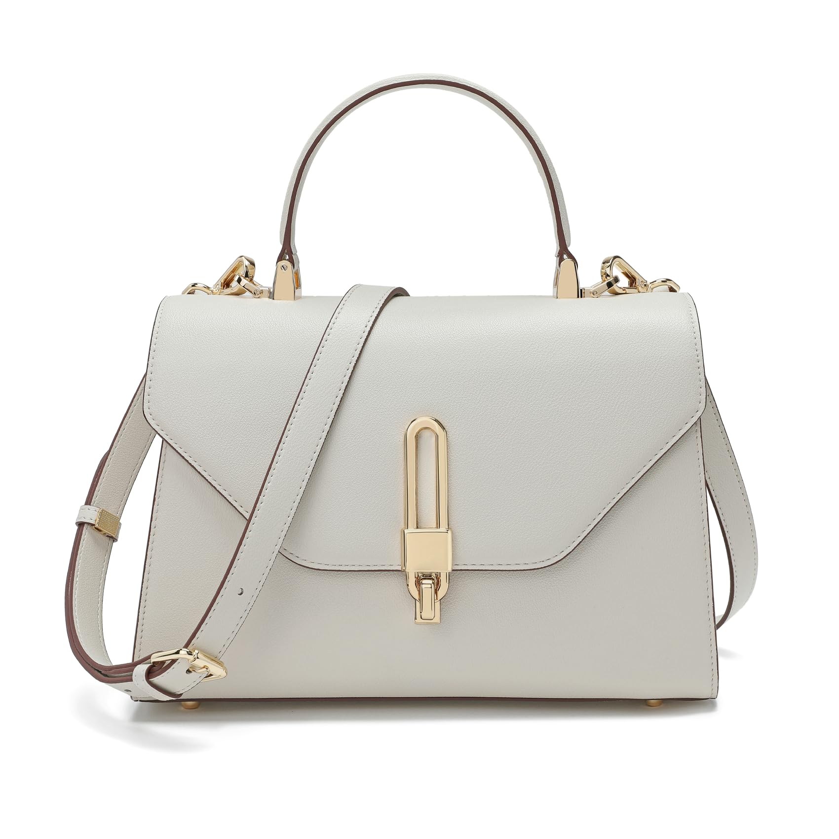 quipudaWomen's Handbag, Shoulder Bag, Women's Leather Crossbody Bag, 3 Compartments, Comes with Removable Shoulder Strap