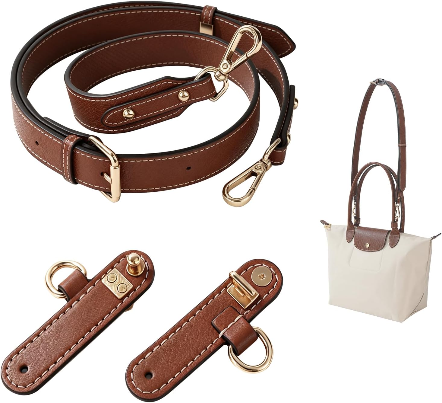 Adjustable Bag Strap Replacement Punch-Free for Longchamp S/M/L Tote Bags