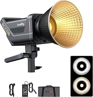 SmallRig RC220B 220W Bi-Color LED Video Light 2700K-6500K 84500 Lux@3.3ft Continuous Lighting CRI 95+ TLCI 96+ w/Bowens Mount, App Remote Control Studio Spotlight for Live-Streaming, Shooting - 3473