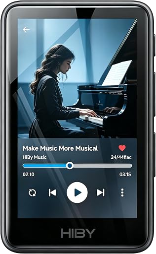 HiBy Music R1 Bluetooth MP3 Player with Touchscreen, Hi-Res Audio & Wireless Dual Certified, Supports Tidal & Qobuz Streaming, LDAC, Expandable Storage up to 2TB, 15-Hour Playtime