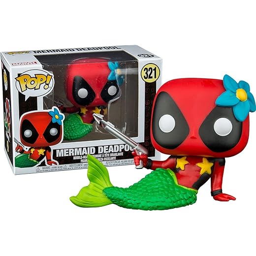 Sale Funko Pop Marvel: Mermaid Deadpool Collectible Figure, Multicolor