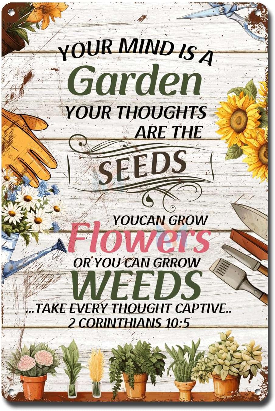Metal Sign Vintage Wall Art Your Mind Love Garden Wall Art Lover Gift for Friends Funny Outdoor Decor 12x16 Inches
