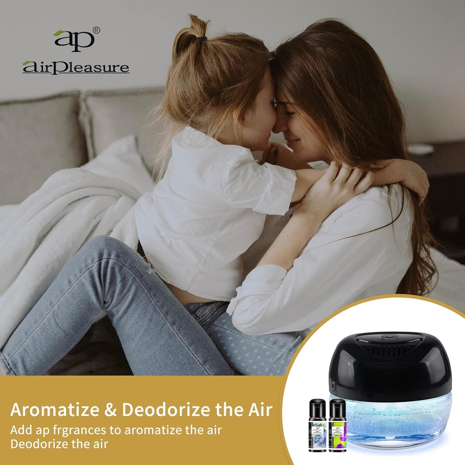 2-Pack Water-Based Purifier Air Washer, Air Revitalizer & Fresh Aire Freshener, Air Fresher with 7 LED Color Changing Mood Light for Rooms