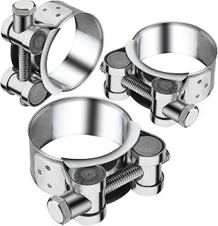 Gelenkbolzenschelle Edelstahl 68-73mm Motorrad Auspuff Schellen 3 Stück Spannbackenschellen Bandbreite 24mm Auspuffschelle Auspuffrohr Klemme für Nutzen am Auspuff Schlauch Wasserrohr Befestigung
