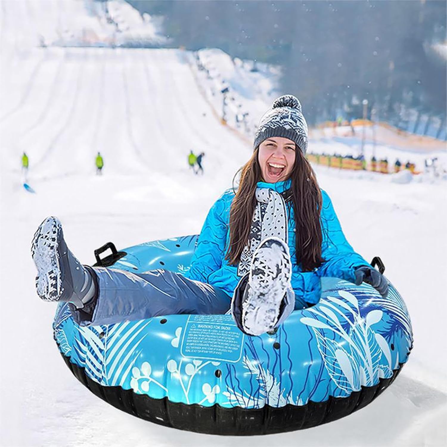 Snow Tube for Kids | Cold-Resistant Outdoor Sport | Inflatable Children Snow Tube for Sledding | for Backyard Playground Garden Skating Skiing Boys Girls Teens Adults Family