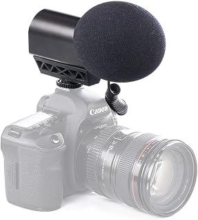 Saramonic VMIC Stereo Condenser Video Microphone with Rubberized Shockmount, High-Pass Filter, Level Control, & High-Frquency Switches, Monitoring & More - for DSLR Cameras & Camcorders