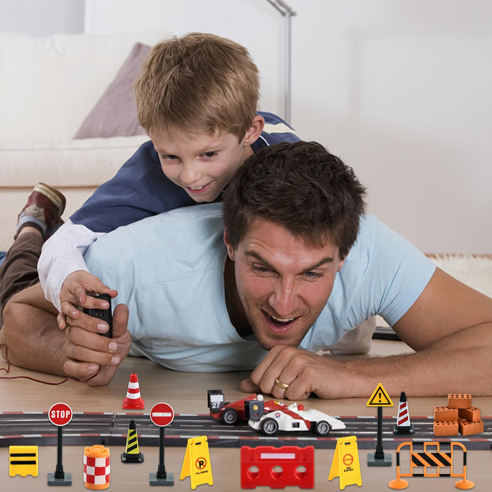 32 stuks accessoires bouwplaats kabouter bouwplaats kabouter set dwerg mini verkeersbord kinderen miniatuur bouwplaats met plakband, stickers, barrière, rode baksteen, accessoires bouwplaats kabouter