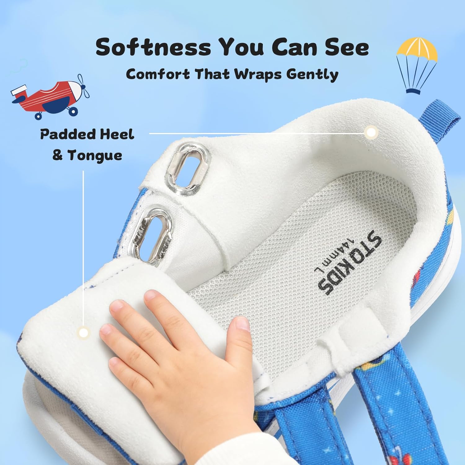 Toddler Boys & Girls Shoes Wide Toe Box Barefoot Kids Canvas Sneakers with Hook-and-Loop - Image 7