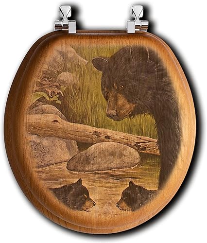 Asiento de inodoro de roble - Bear Creek Gang - Redondo