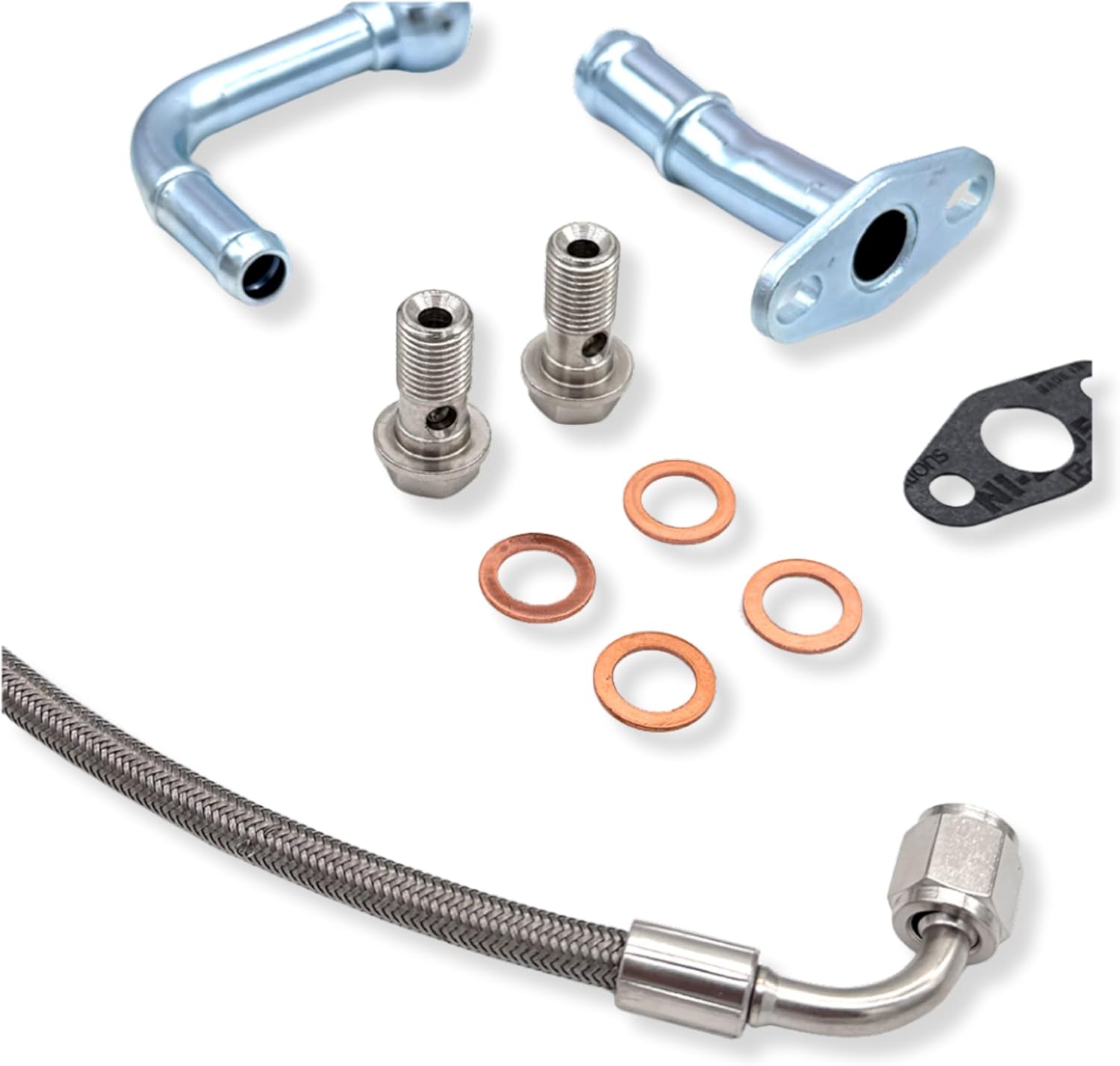Turbo Oil Water line Kit is Compatible with Mitsubishi TF035 TD04 TD04L TD04HL Turbos