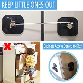 YEYA Upgraded Child Proof Refrigerator Door Lock, Large Base 2-Pack, Cabinet Lock for Baby Proofing