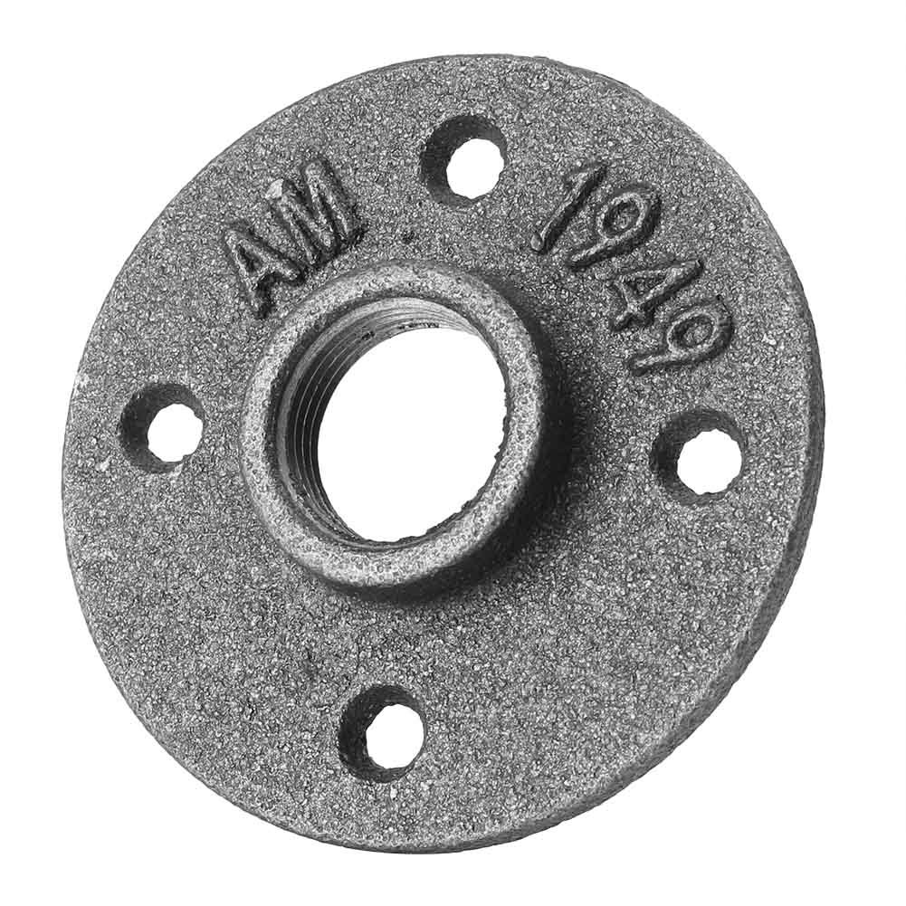 Mallofusa 10Pcs 3/4 Inch Black Malleable Iron Pipe Floor Flange Pipe Fitting, Perfect for Industrial Pipe Furniture and DIY Decor