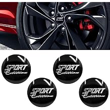 4PCS Wheel Hub Center Caps Stickers, Waterproof 56mm Automotive Wheel Rim Center Cover, Car Accessories Automotive Wheel Decals Universal for SUV Sedan Truck Sport/Black
