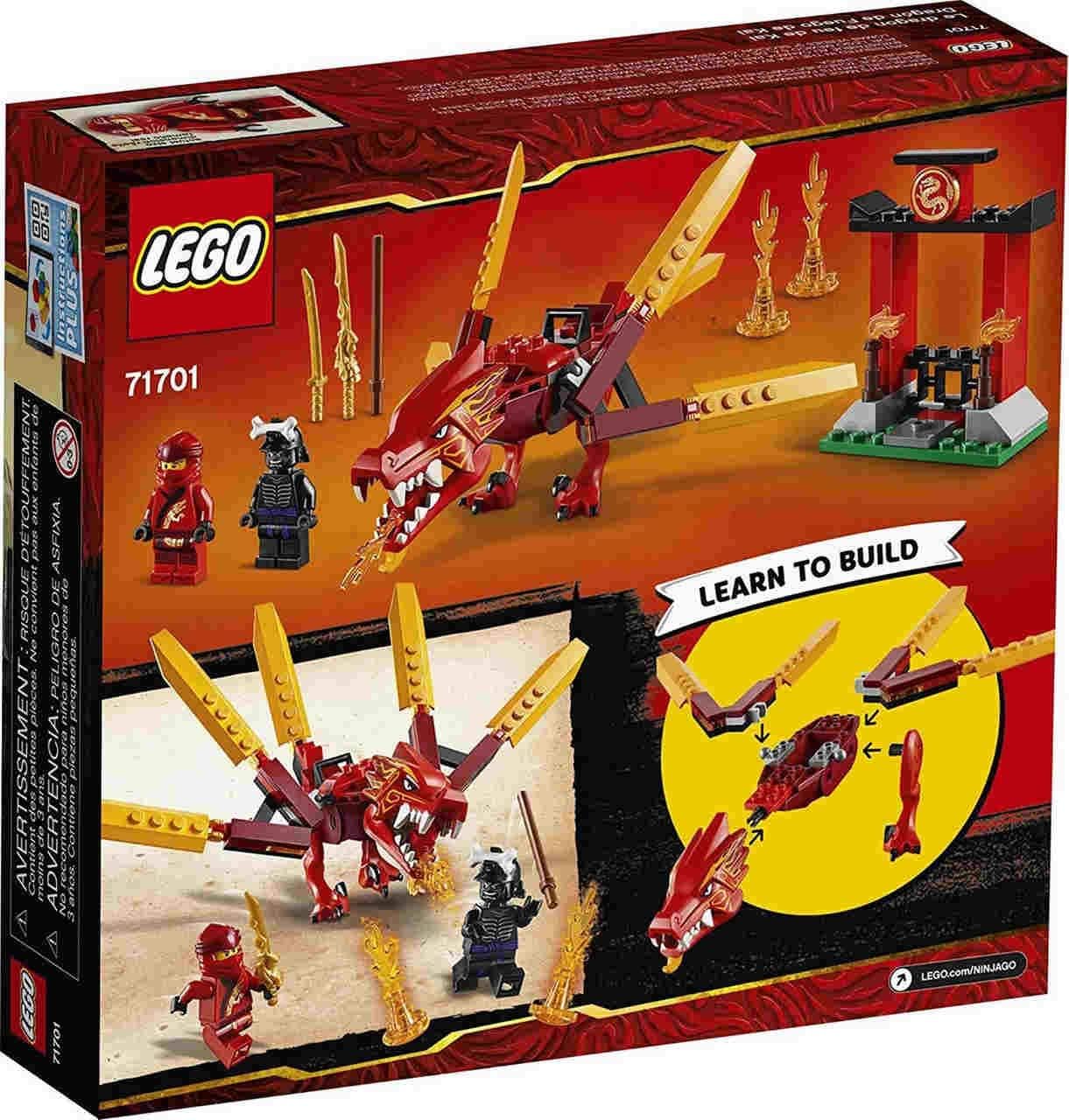LEGO NINJAGO Legacy Kai’s Fire Dragon 71701 Dragon Toy Figure Building Kit (81 Pieces) - Image 3