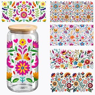 UV DTF Cup Wrap, 5-Pack Cup Stickers, for 16 oz Cups, Glass and Wood Crafts Supplies (245)