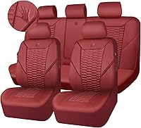 Vista 26 de CAR PASS Juego completo de fundas para asientos de coche de malla de espuma 3D de cuero, fundas para asientos de coche de malla transpirable