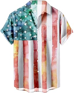 Hawaiian Shirts for Men Casual Summer Beach Shirts Mens Striped Shirts Button Down Short Sleeve Beach Shirts Mens Jacquard Regular Fit Shirts Button Down Short Sleeve Beach Tops with Pocket