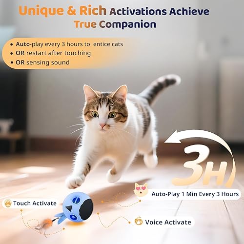 Miniatura 2 de ORSDA Juguetes para gatos, juguete interactivo para gatos de interior, bola móvil automática para gatos adultos de interior, juguetes de gatitos de