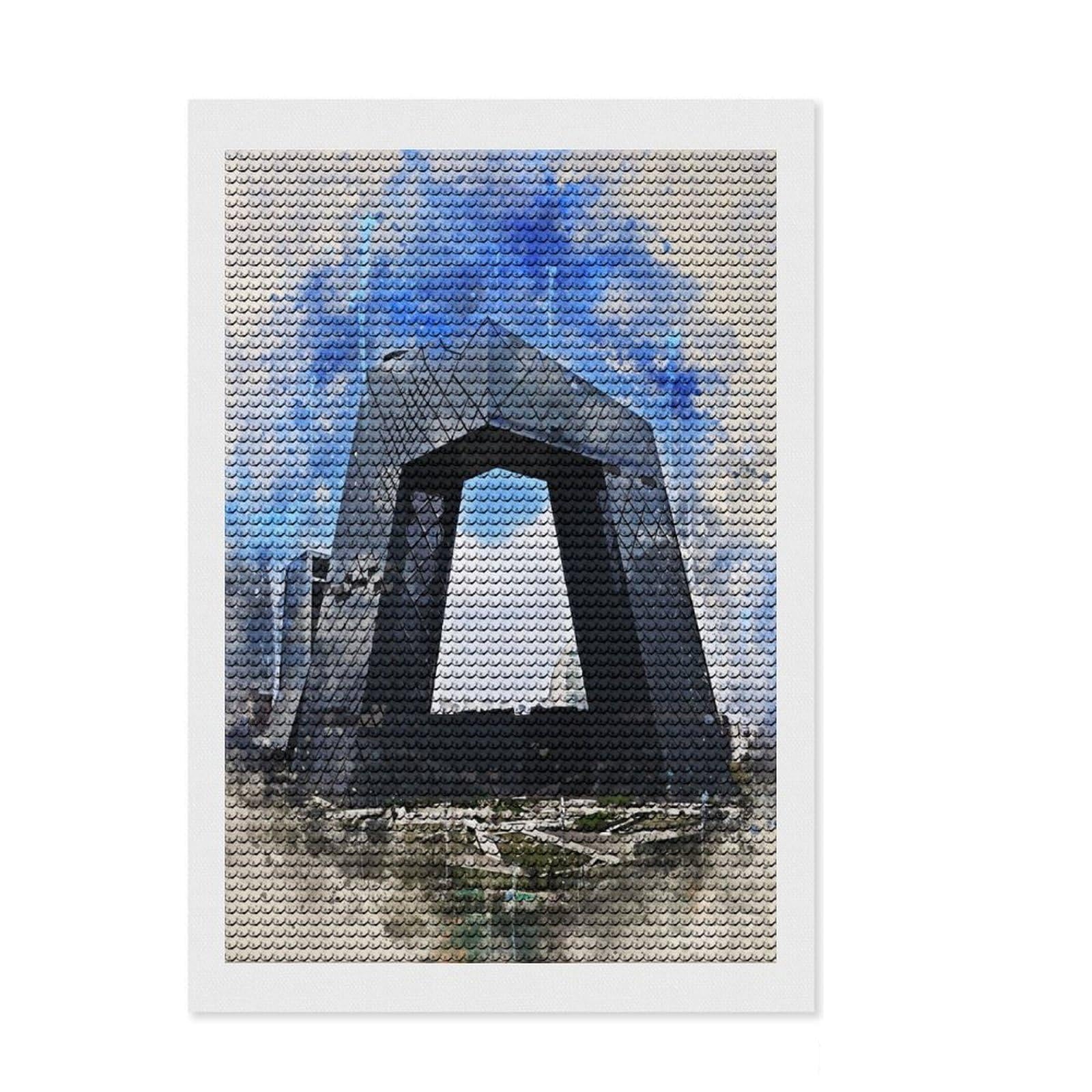 Junmoney Beijing in Watercolor Diamond Style Art Kit 8"x12", Christmas Gift, Leisure Activity, Modern Decor, DIY Craft, Bedroom Decor