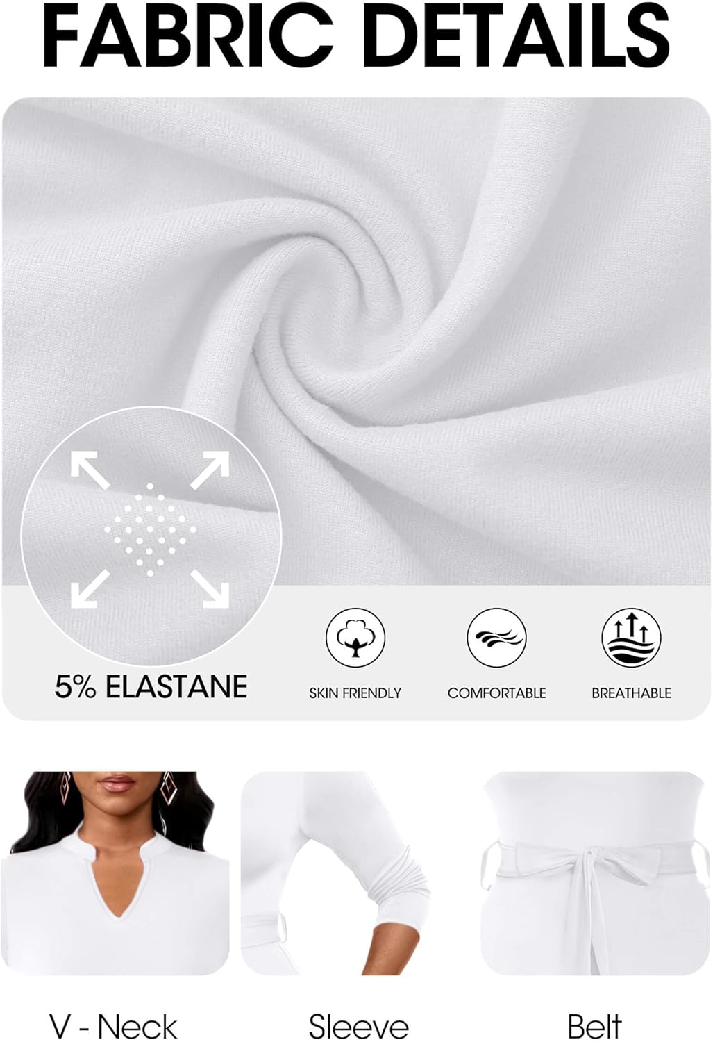 FANDEE Maxi Dress for Women, Casual V Neck 3/4 Sleeve Long Dresses with Pockets - Image 6