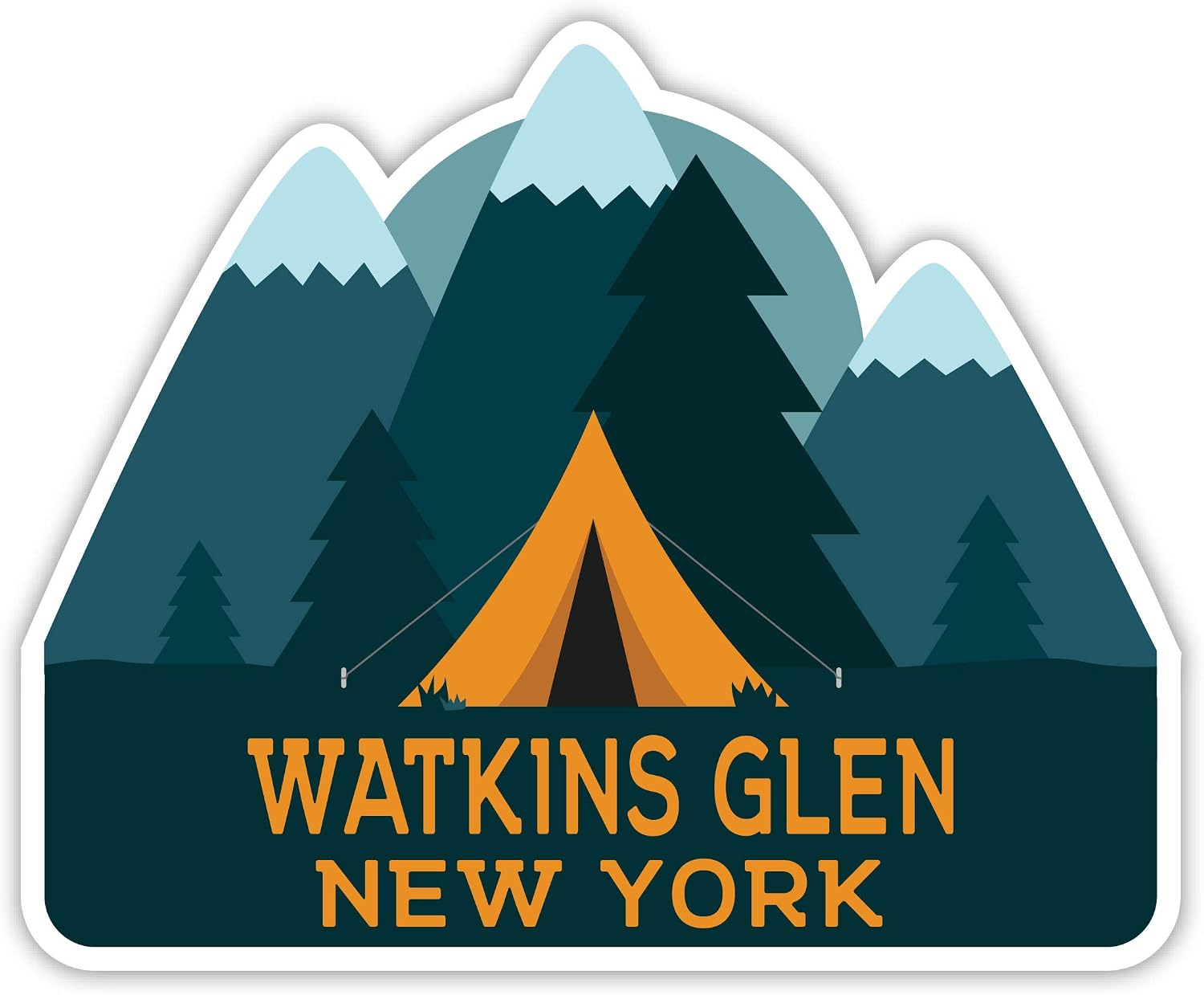 Watkins Glen New York Souvenir 4-Inch Decorative Magnet Camping Tent Design
