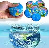 Vista 6 de Pelotas para apretar, bolas de alivio del estrés de la tierra de 2.5 pulgadas, juguete de espuma suave para ejercicio de dedos, recuerdos de fiesta