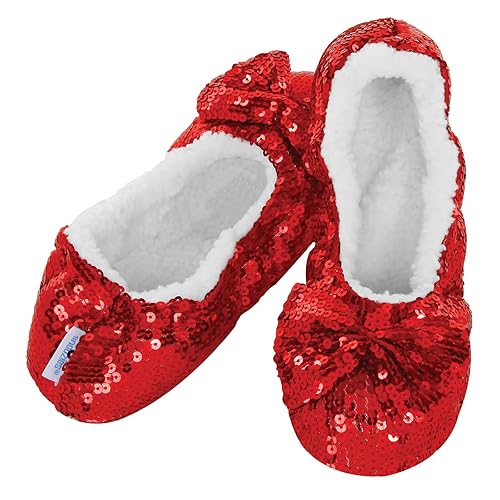 Snoozies Womens Bling Soft Soled Slippers with Gel Grip. Warm