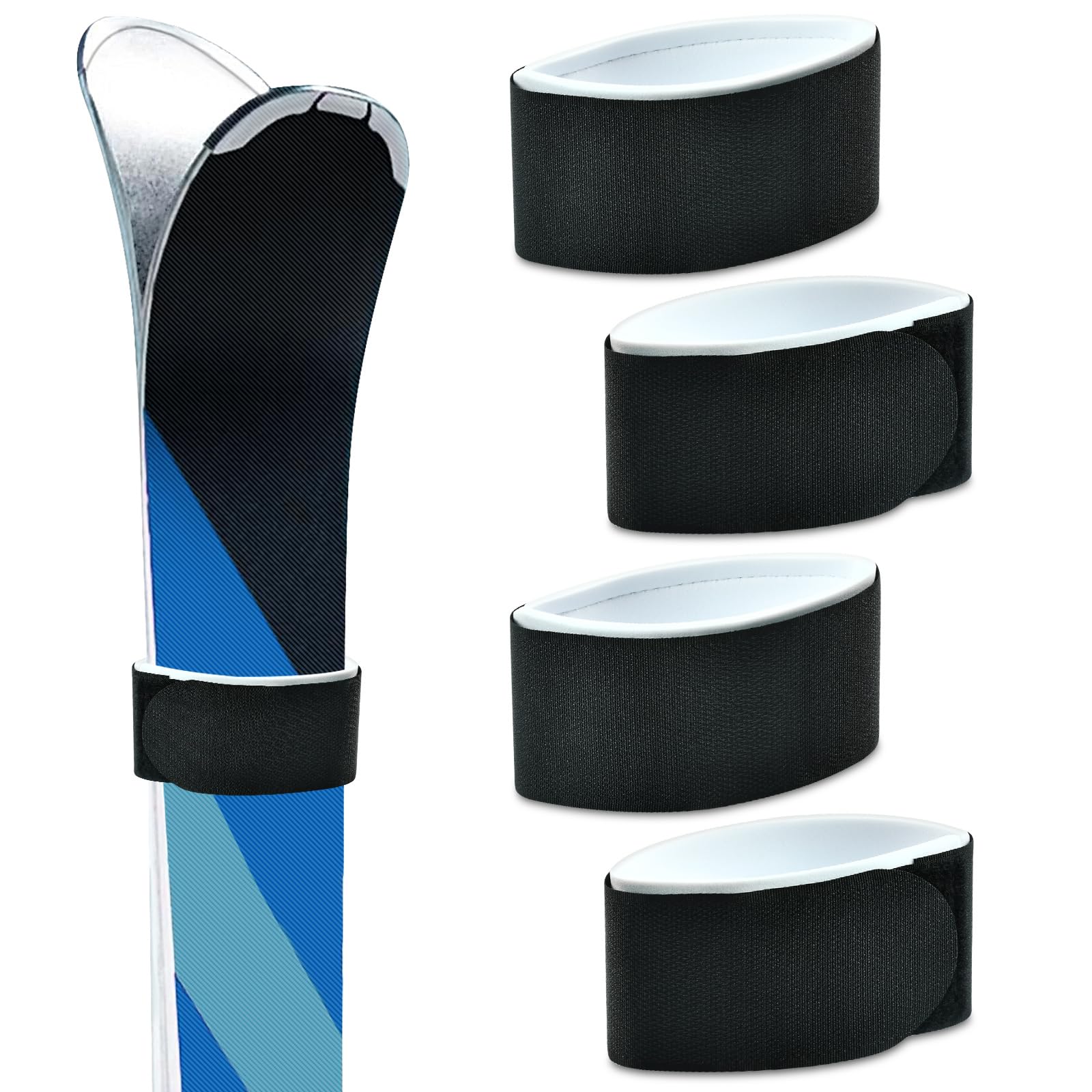 Fascette Sci 2 Pezzi Ski Strap Cinghia Porta Cnghie Tracolla Accessori Snowboard Fissaggio Fondo Tracolla per Snowboard, Bastoncini e Attrezzatura Sci