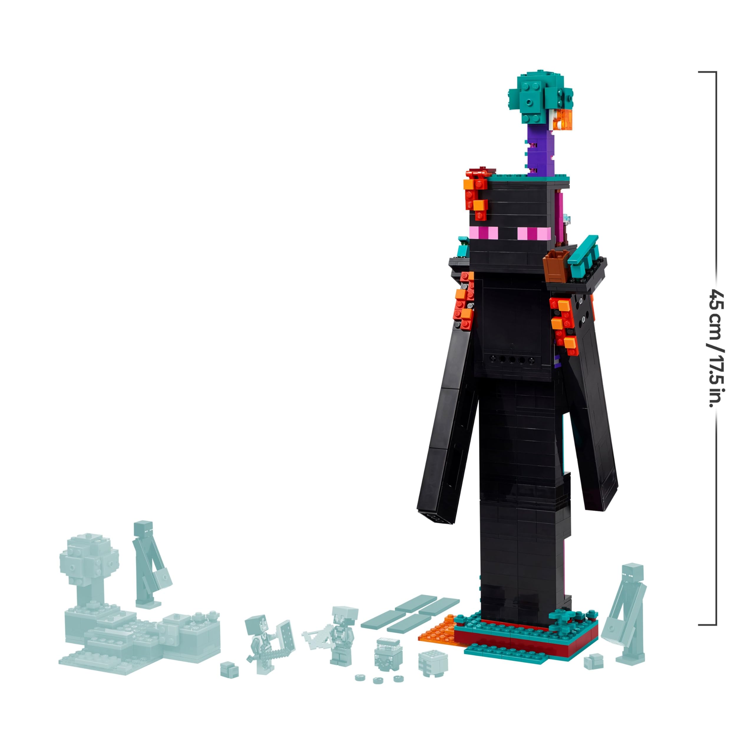 LEGO Minecraft 2in1 Der Enderman-Turm - Modulares Gaming Spielzeug - Lässt Sich in 2 Festungen umbauen - Mit 4 Minifiguren zum Sammeln - Gamer Geschenk für Jungen und Mädchen ab 9 Jahren - 21279