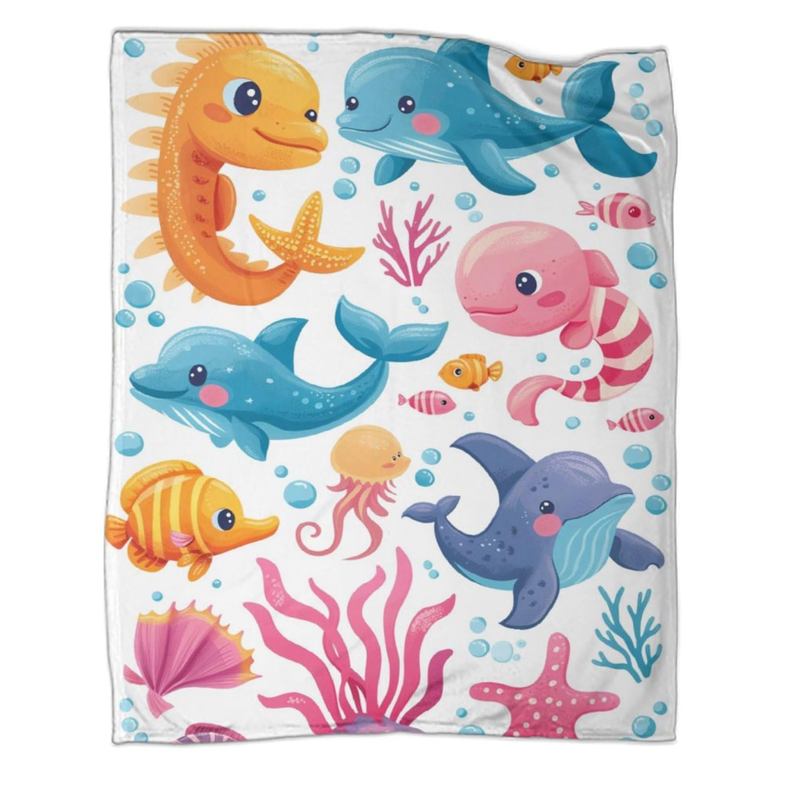 Couverture en flanelle chaude et thermorégulatrice grand format motif orques