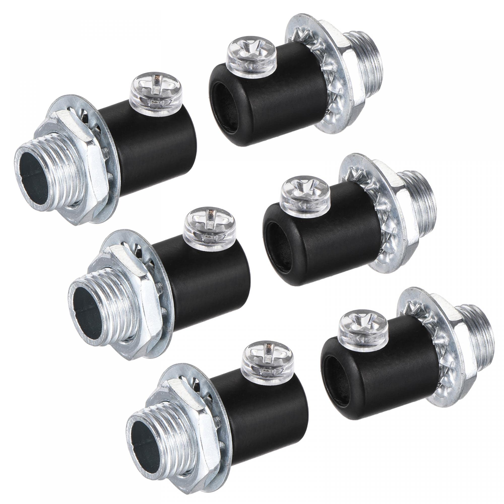 sourcing map Metal Cable Glands Cord Grips Screw Lock for Wiring Hanging Ceiling Pendant Lamp, Black Pack of 6