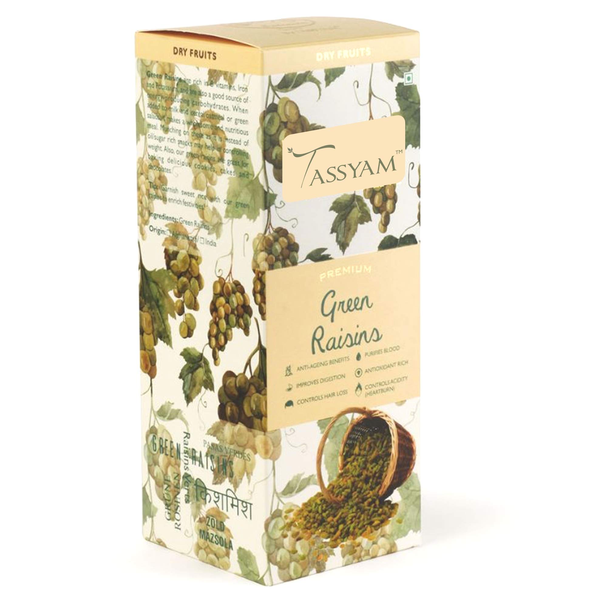 Tassyam Premium Green Raisins 250g Kishmish | Healthy Dry Fruits Luxury Box (B074KH2PYX) Amazon Price History, Amazon Price Tracker