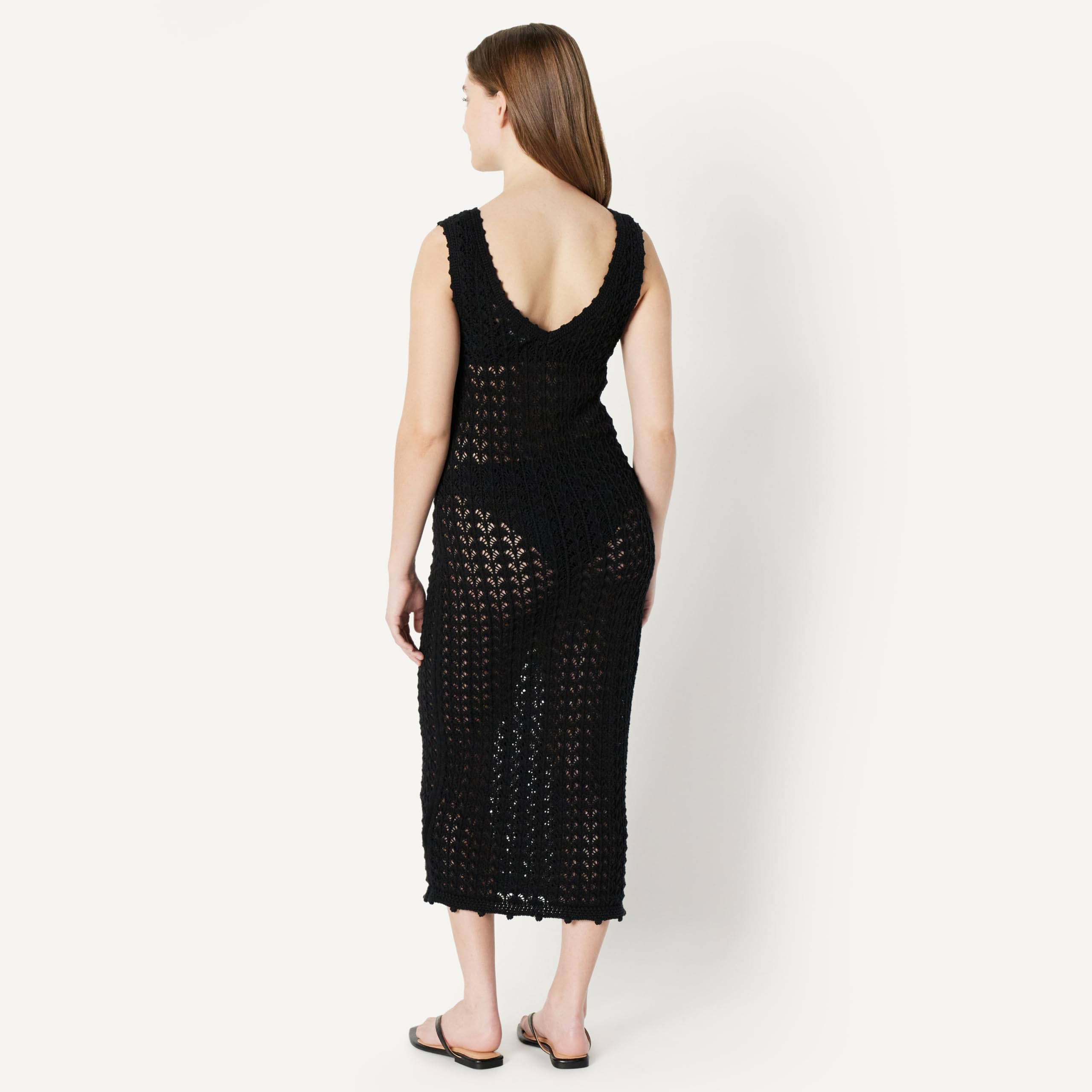 Amazon Essentials Vestido Playero de Ganchillo de Corte Estándar Mujer