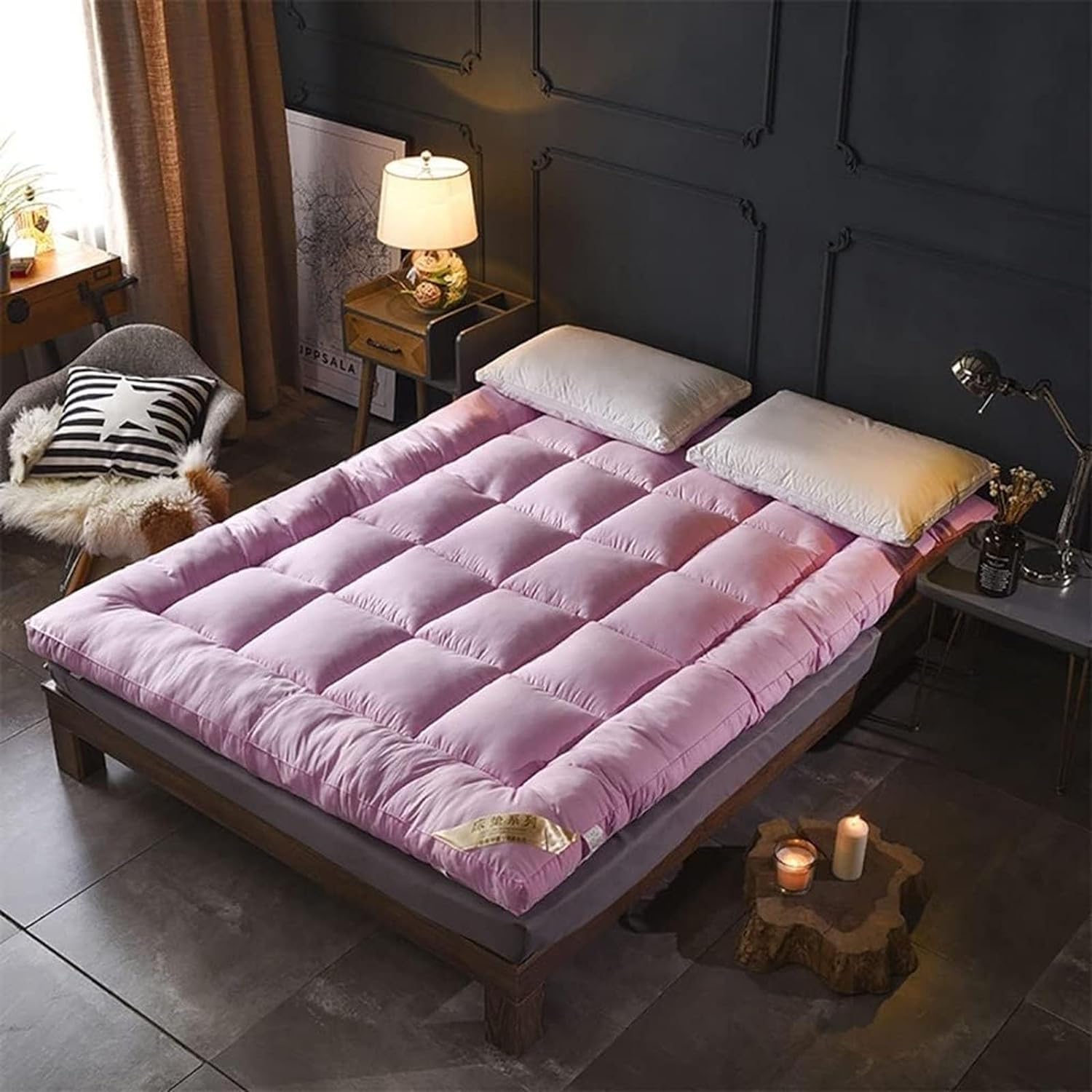 Verdickte Boden-Futon-Matratze, Japanische Tatami-Matratze, Faltbares Schlafkissen, Studentenwohnheim-Matratze, Tragbare Camping-Matratze, Einzel-Doppelmatratze (Color : B, Size : 180x200cm)