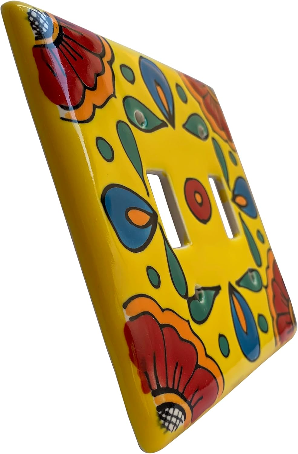 Canary Talavera Ceramic Double Switch Plate