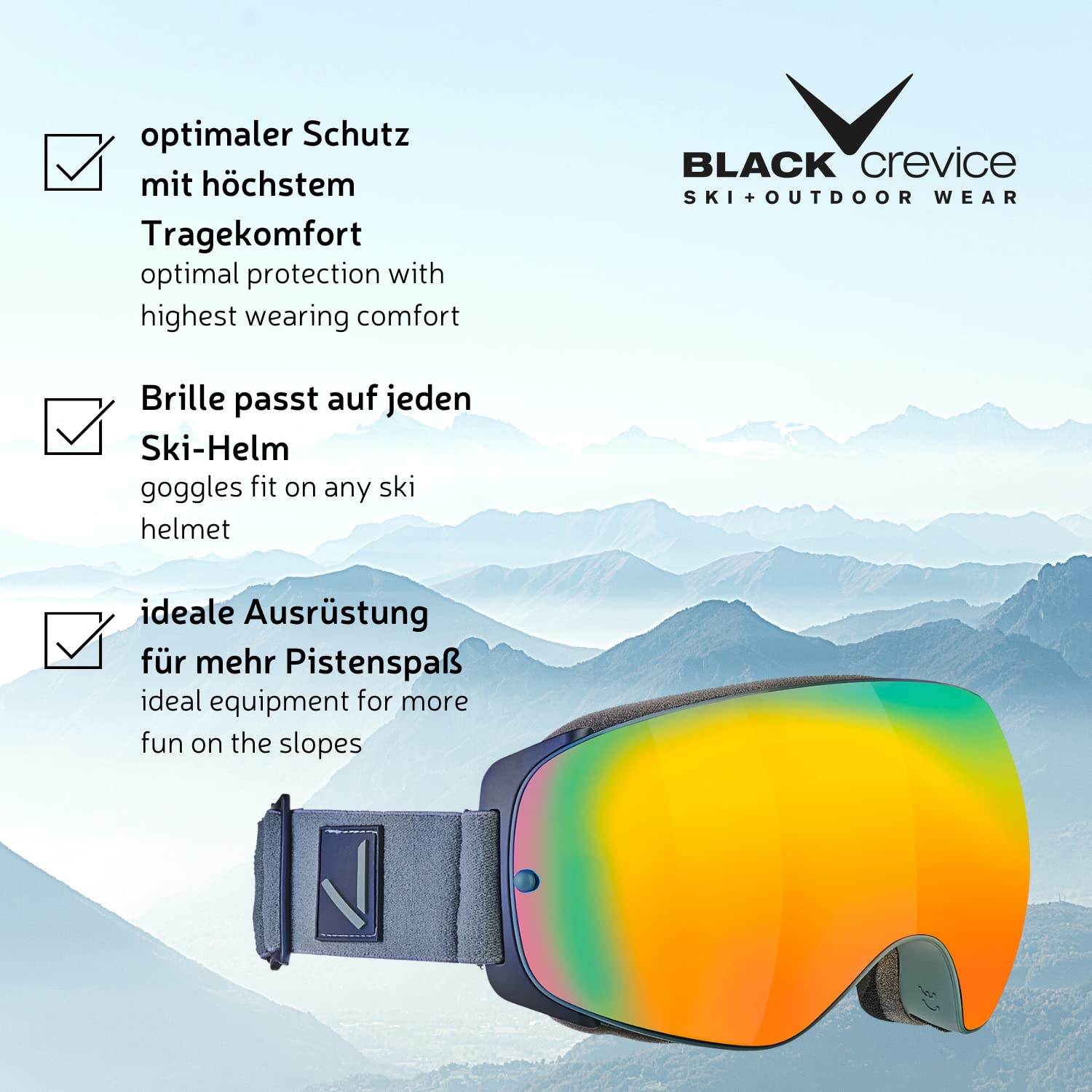 Black Crevice Black Crevice Skibrille Lunettes de ski Mixte (lot de 1)