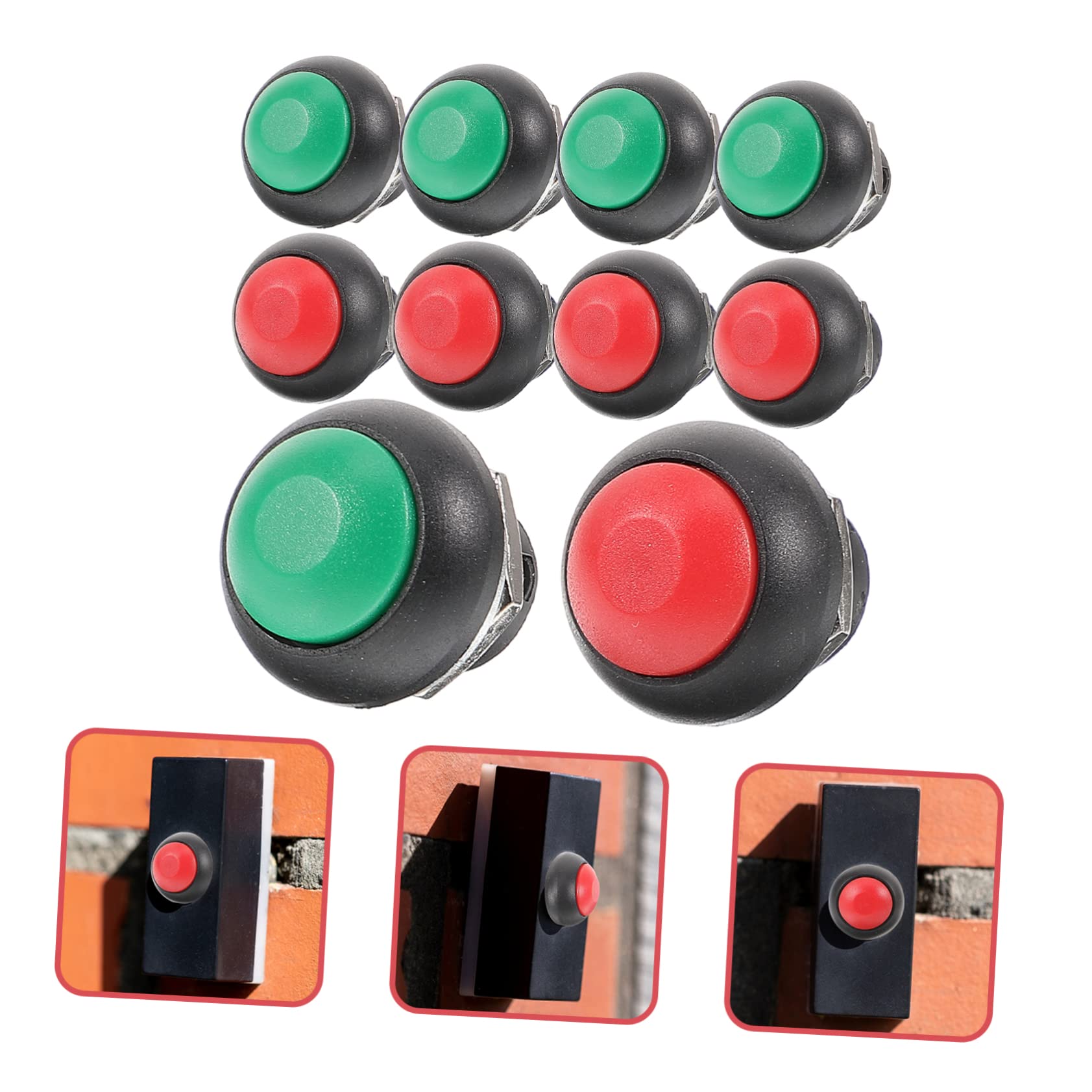 HOMSFOU 50pièces Bouton De Sonnette Auto-réinitialisant Étanche Kit De Boutons Rouges Verts Pour Remplacement Facile Les Bureaux Écoles Et Événements Pour Utilisation Sans Pression