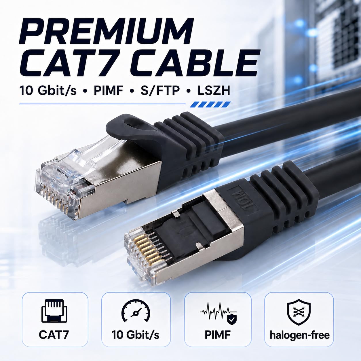 1aTTack.de Cavo di rete Ethernet LAN RJ45 S/FTP PIMF LSZH, 1,5 m, 10 Gbps, senza alogeni, per camera server, switch, router, confezione da 20, colore: grigio | collega computer, TV e console di gioco a Internet