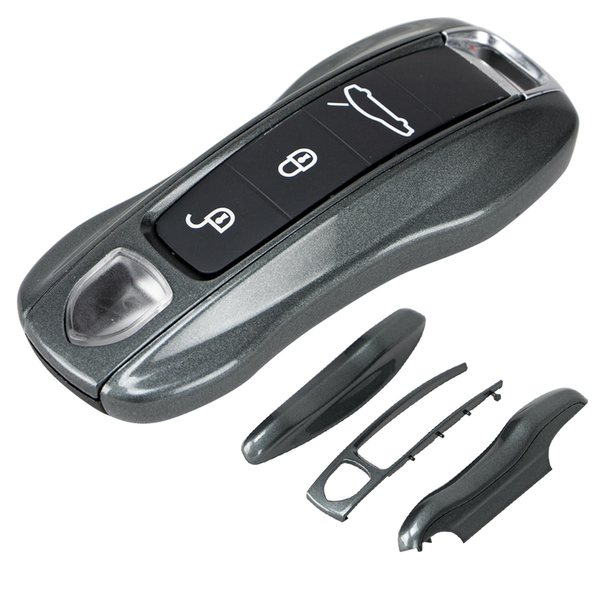 AeroBon 3-Piece Painted Key Fob Cover Compatible with Porsche Key Shell, Key Fob Shell Replacement (MK2, Agate Grey)
