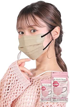 [MaskMore] マスクモア 4Dマスク 不織布 不織布マスク 立体マスク 小顔マスク くちばし バイカラー マスク おしゃれ 三層構造 小顔 カラーマスク 花粉症対策 20枚