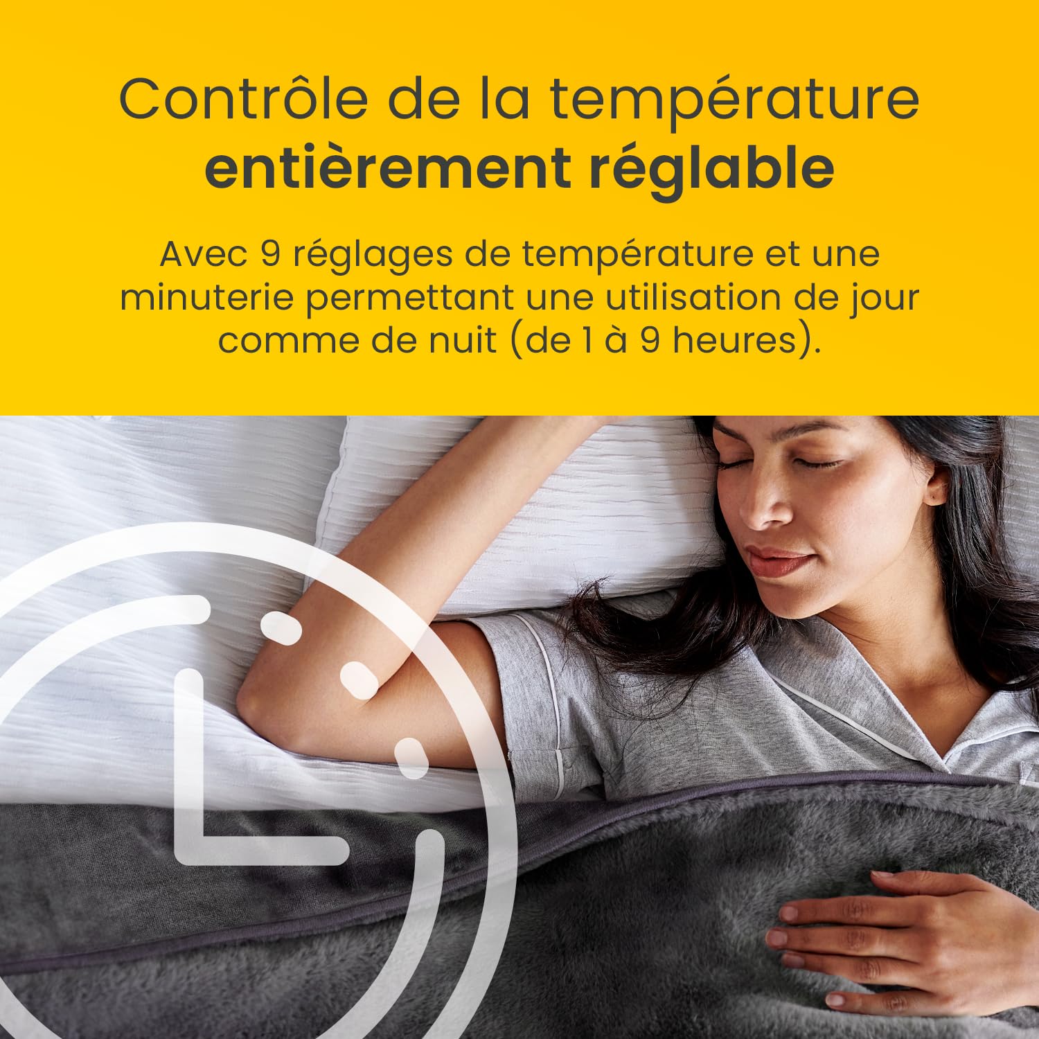 Cosi Home Couverture Chauffante, Couverture électrique en Fausse Fourrure, Plaid Chauffant Extra-Large 180 x 130 cm, 9 réglages de température, Lavable en Machine, Minuterie 9h - Gris