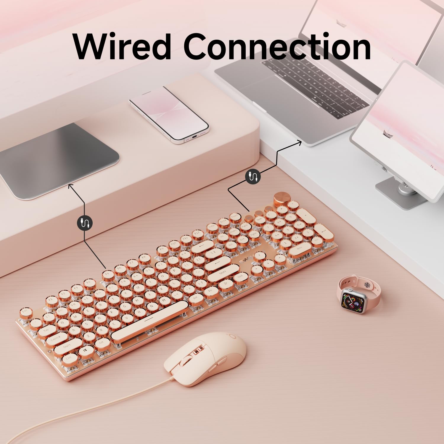 Keyboard Led Controller Snapklik.com : EWEADN Wired Typewriter Keyboard And Mouse Combo ...