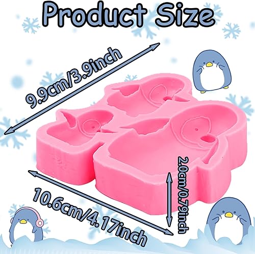 Miniatura 2 de Moldes de silicona de pingüinos grandes de lujo, decoración de pasteles familiares de pingüinos, molde de fondant, para cupcakes, magdalenas de