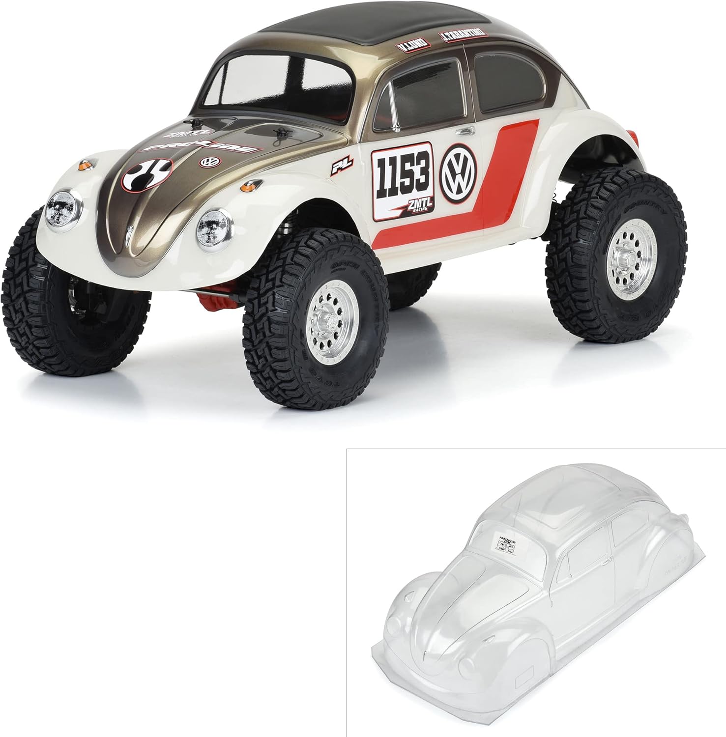 Pro-Line Racing 1/10 Volkswagen Beetle Clr Bdy 12.3 Whlbse Crwlrs PRO359500 Car/Truck Bodies Wings & Decals