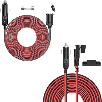 Cigarette Lighter Plug to SAE Quick Release Adapter Extension 26FT 15A & 12V/24V Heavy Duty Cigarette Lighter Extension Cord 26.1FT