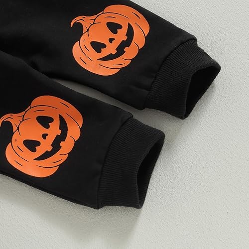 Miniatura 6 de Amnnchya Conjunto de 2 piezas de otoño para niños y niñas, con estampado de letras, sudadera de manga larga con estampado de pavo, juego