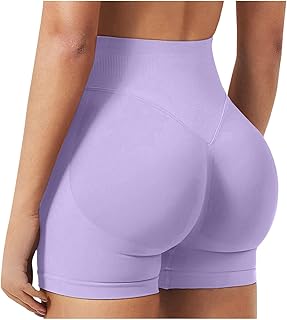 Scrunch Butt Lifting Gym Shorts Nahtlose Damen High Waisted Sport Shorts Damen Workout Yoga Running Gym Tennis Kurz Leggings Radlerhosen Sporthose Trainingsshorts Elastisch Scrunch Butt
