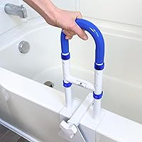 Vista 4 de Mango de bañera ajustable para ancianos Barra de agarre resistente con abrazadera para bañera con capacidad de 300 libras Barras de agarre