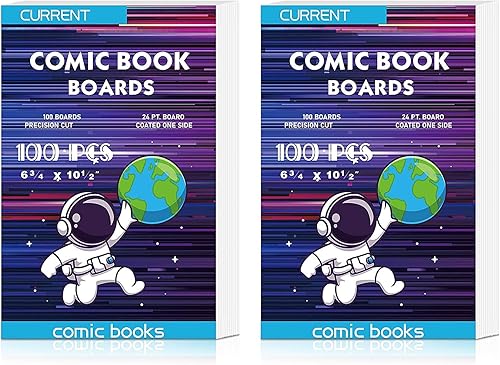 Miniatura 8 de YSCare 100 tableros de cómics, tableros de cómics de tamaño actual, tablero de respaldo de cómics sin ácidos, tableros de cómics gruesos y duraderos