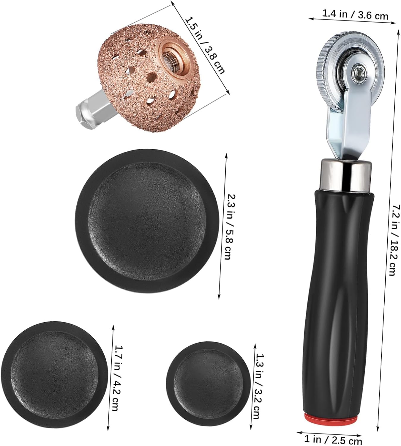 Automotive Tire Repair Kit with Patching Tools Compact Tire Patch Roller Includes Buffing Wheel Patches and Repair Accessories for Cars Motorcycles and Bicycles